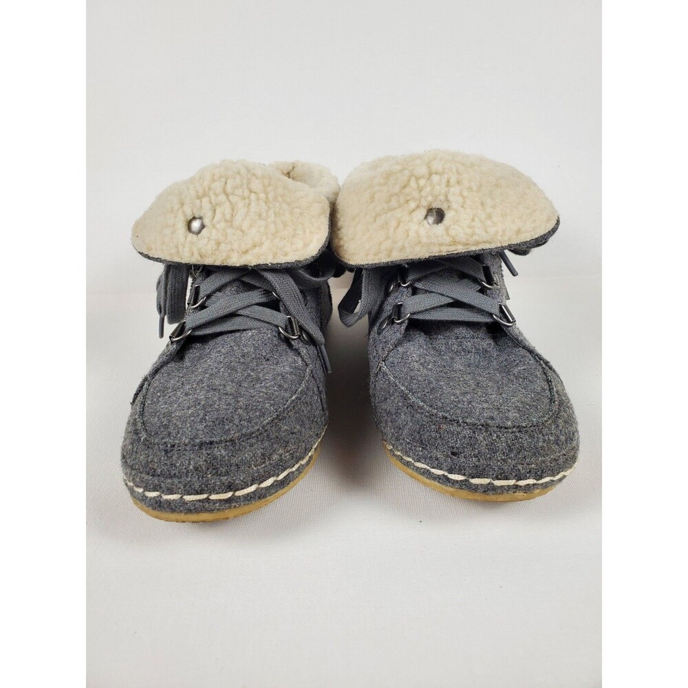 Rocket Dog Women's Canvas Fold Over Ankle Boots Size 5 Grey with Cream Sherpa - Picture 7 of 15